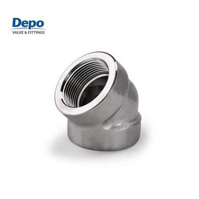L'acier inoxydable à haute pression ASTM A105N a forgé les garnitures de tuyau NPT femelle coude fileté de 45 degrés