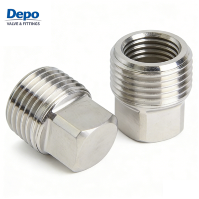 Raccord de tuyau en acier inoxydable 316, 1/2 1/8 3/4, bouchon à vis à tête carrée solide, bouchon à tête carrée Npt Bsp