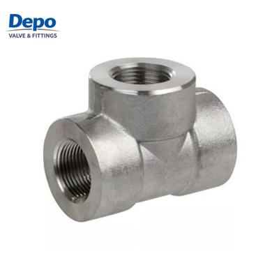 Raccord de tuyau forgé à filetage femelle, 3 voies, en acier inoxydable, haute pression, 3000lb, Type T-, NPT